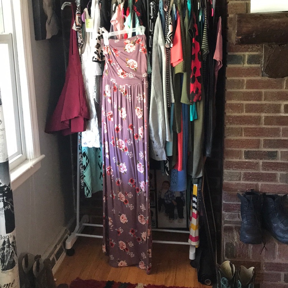 Purple floral maxi